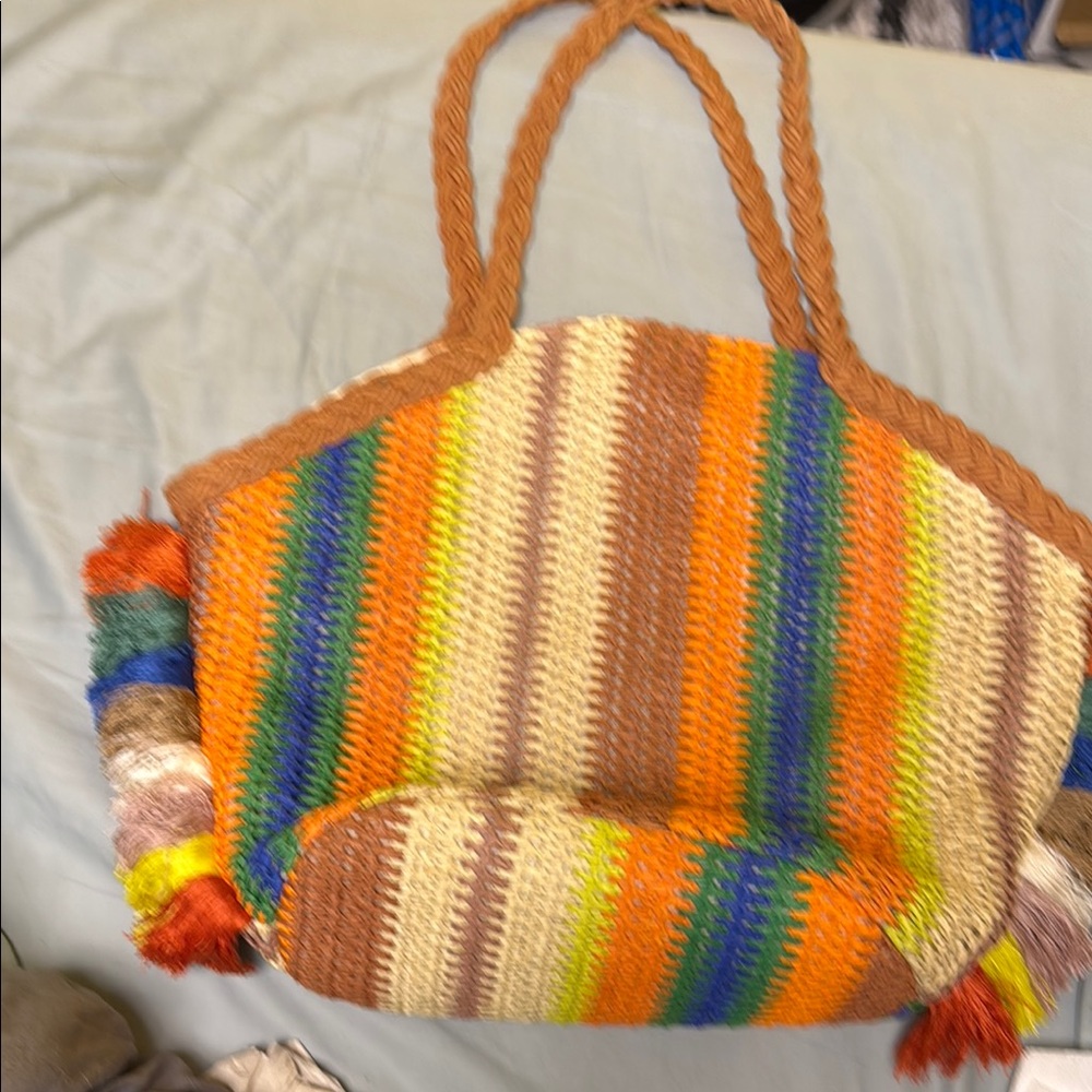 Colorful Striped Tote Bag